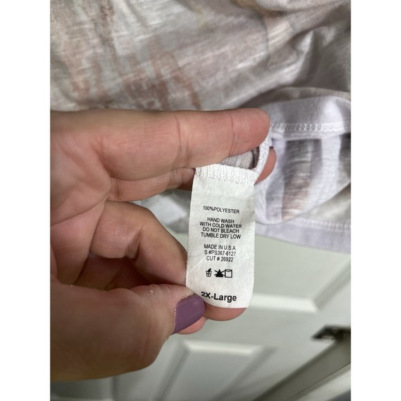 90s Y2K Safari Bling Sharkbite Top Sz 2XL Fitted Cap Sleeve Semi Sheer‎ Stretch - Picture 4 of 8